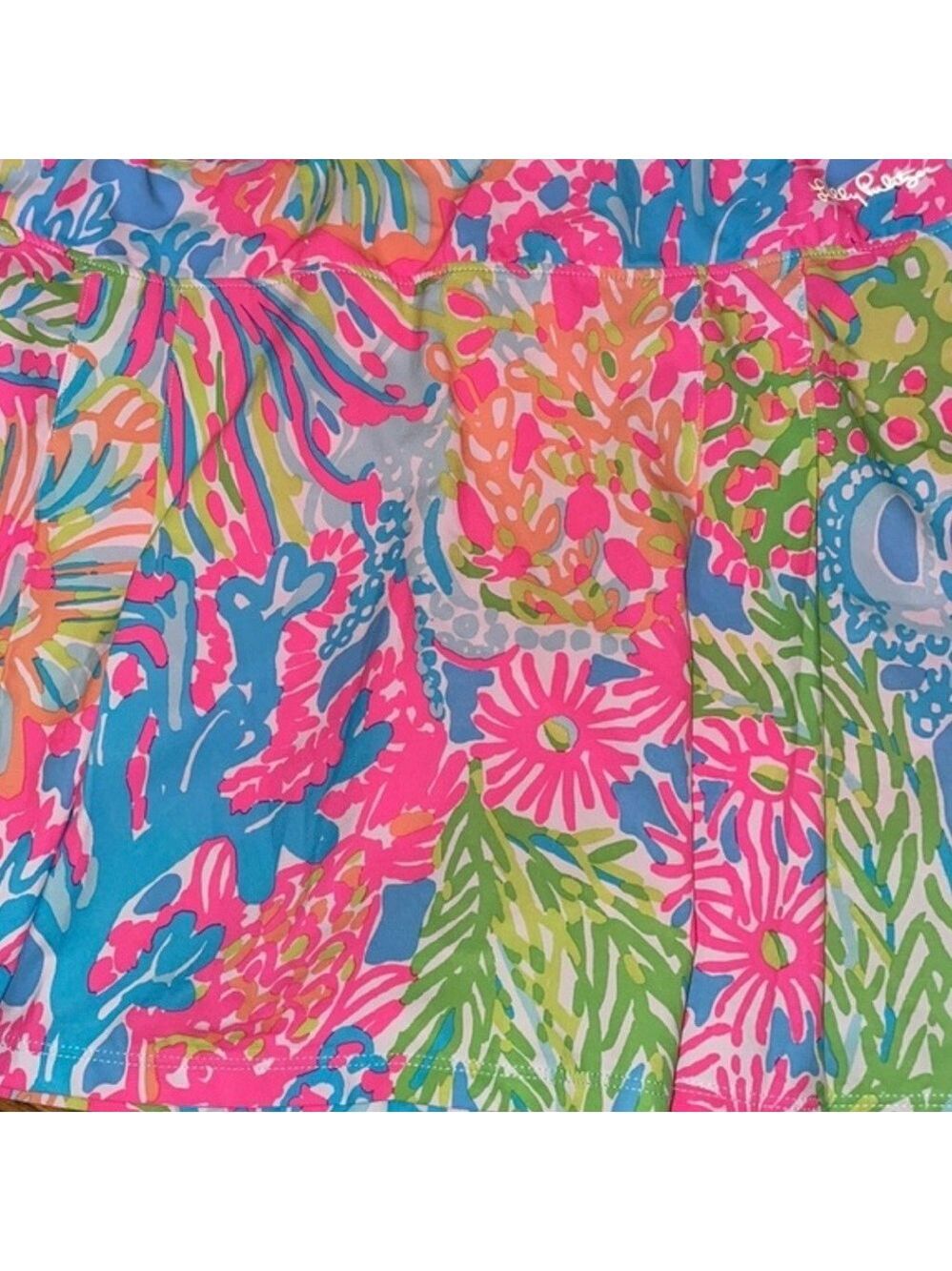 Lilly Pulitzer Pink, Blue & Green Patterned Skort - Picture 5 of 8